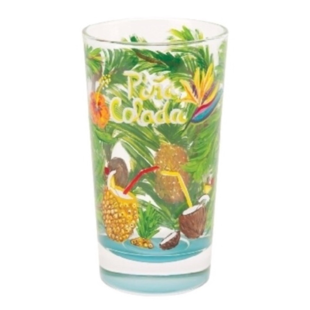 Lolita Pina Colada Hand Painted Cocktail Glass 16oz Tropical Gift Box